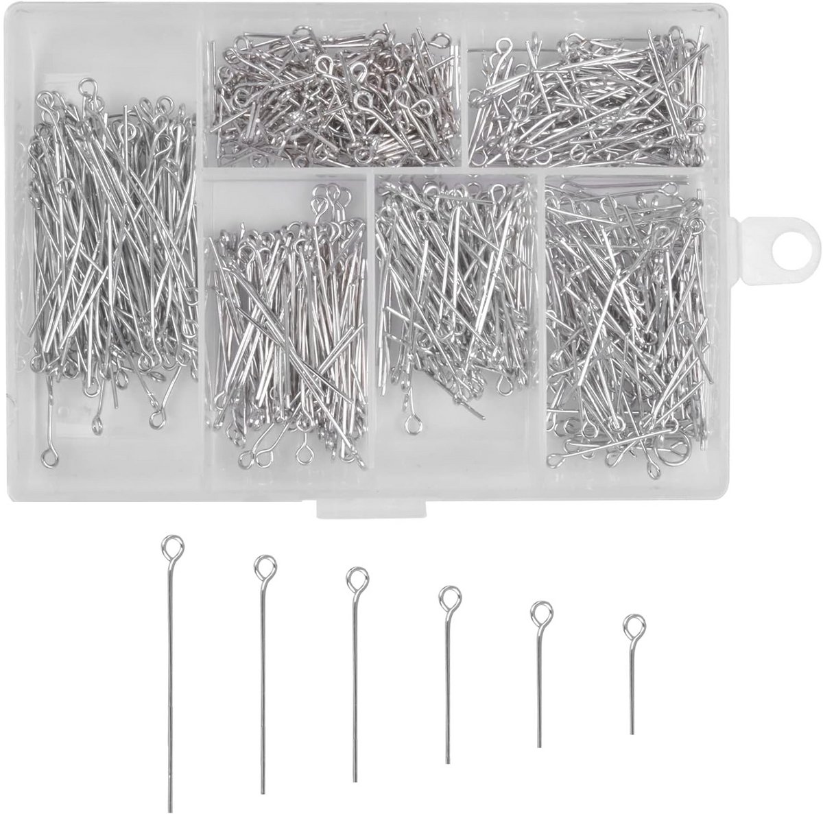 Set Oogspelden Sieraden Maken Diverse Maten Zilveren Metaaldraad voor Oorbellen en Hangers