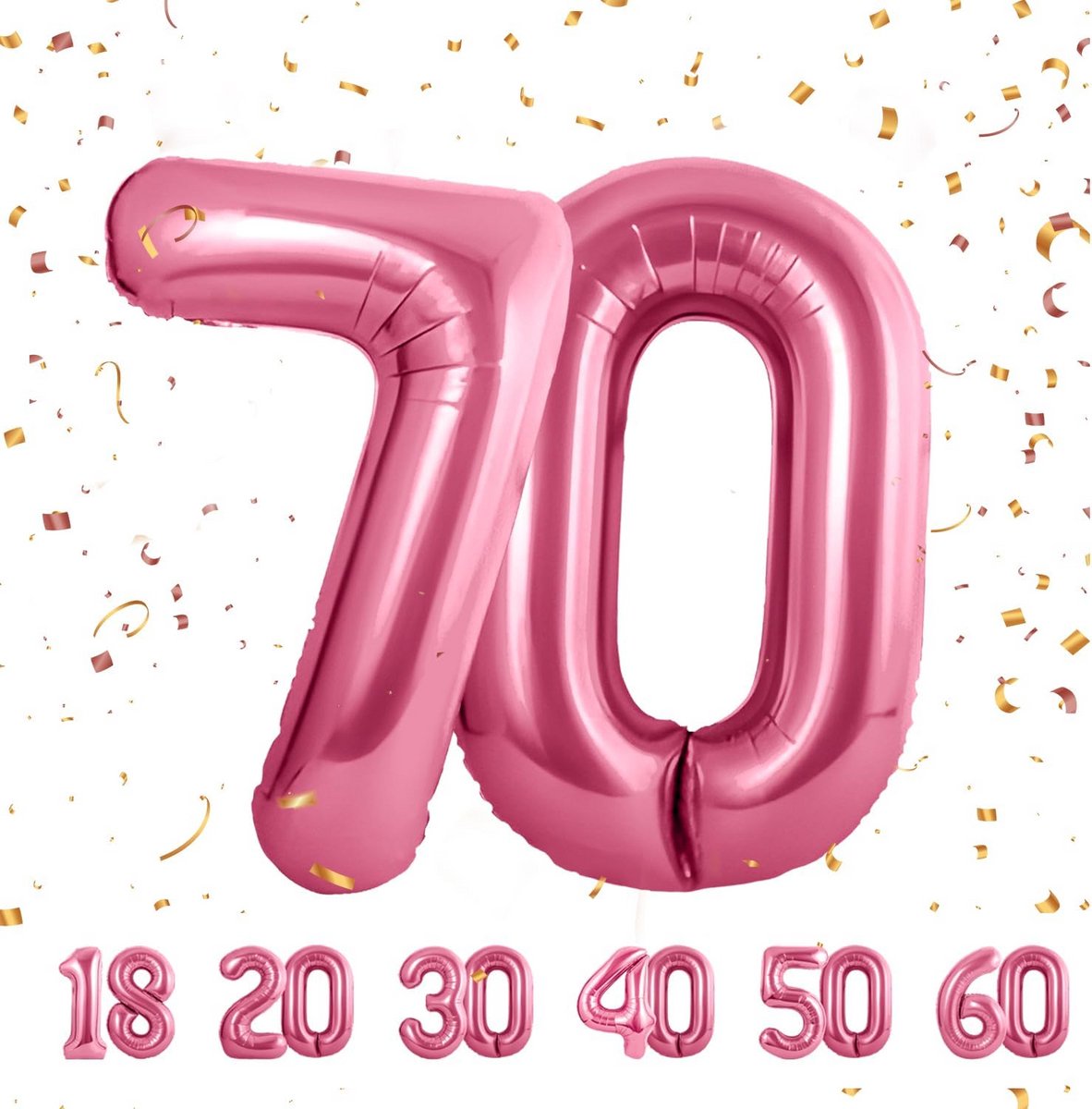 Grote 40 Inch Folieballon Nummer 70 Verjaardag Roze