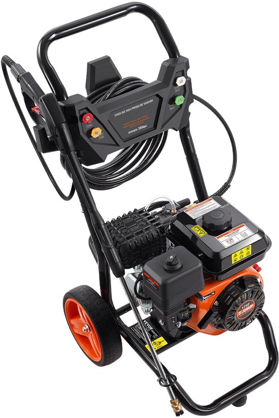 Benzine Hogedrukreiniger, 3400PSI, 2,6 Gpm, 10 L/Min, met 5-Delige Sproeierset, De Benzine Hogedrukreiniger Levert 3400 PSI En Een Debiet van 10 L/Min van Merkloos	 — afbeelding 2