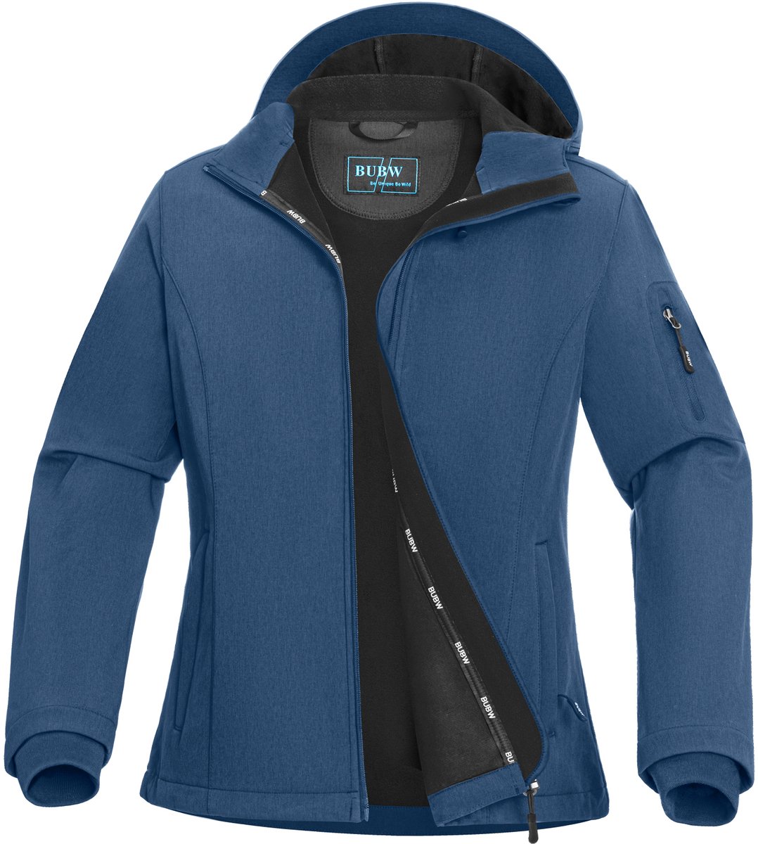 BUBW® Dames Outdoorjas Softshell Jas 4 Seizoenen Waterdicht Windstopper Windjack Waterafstotend Zon Beschermend Outdoor Donkerblauw