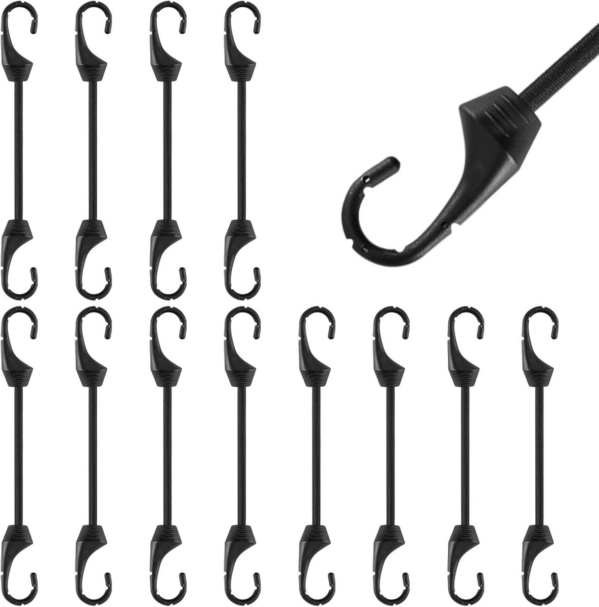 Trekbanden met Haken - Set van 12 Sterke Elastische Spanners