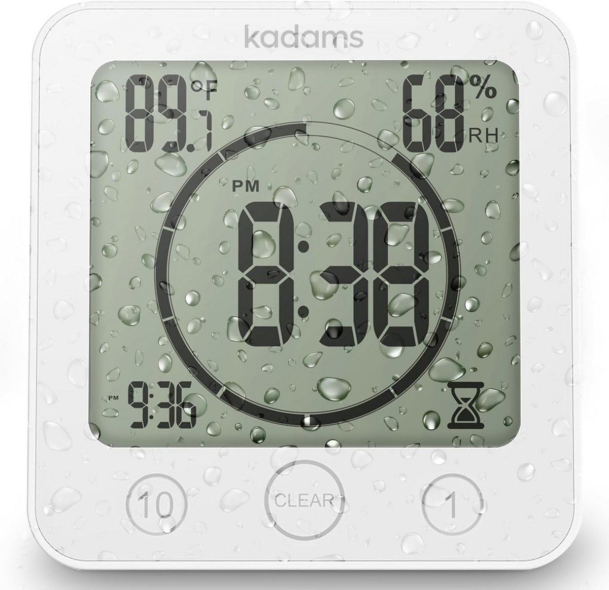 Waterdichte Digitale Doucheklok met Timer, Thermometer en Hygrometer