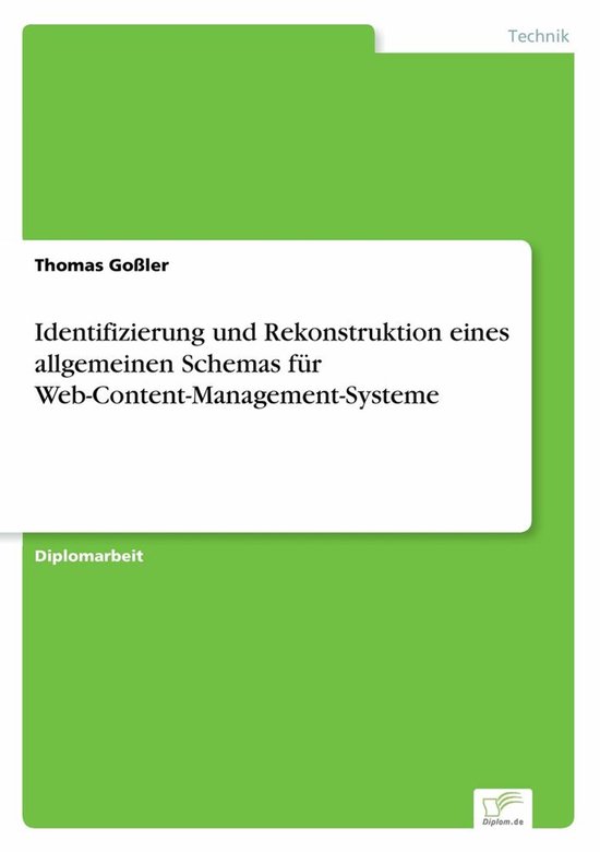 Identifizierung und Rekonstruktion eines allgemeinen Schemas ... - cover
