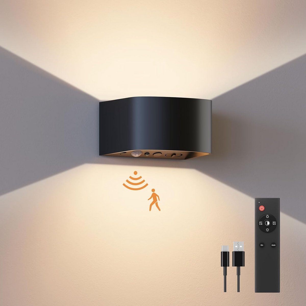 Draadloze LED Wandlamp met Bewegingssensor - Batterijgevoed Binnenverlichting