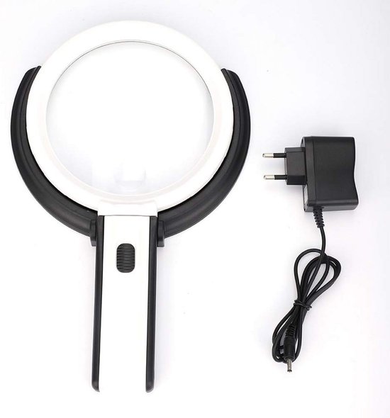 Vergrootglas met Voet en LED Verlichting, 1.8x en 5x Vergroting, 130 mm Lens, Tafelmodel