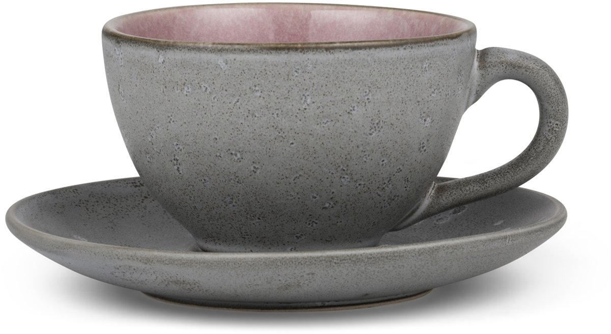 BITZ Kop met schaal Dia. 10 x 6 cm 24 cl Grijs/Light pink