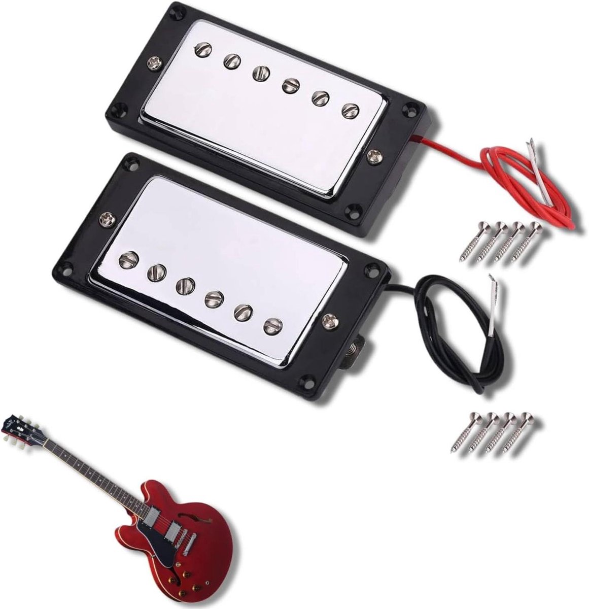 2 stuks Humbucker gitaarmicrofoons voor elektrische gitaren met montageschroeven
