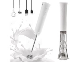 Spatvrije Melkopschuimer - Oplaadbaar met Type-C & Stille Mixfunctie - 15 Seconden voor Cappuccino en Matcha - Met Afdekdop voor Hygiënisch Gebruik