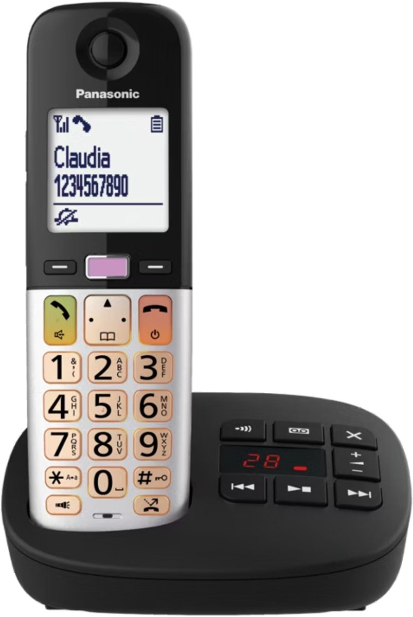 Panasonic KX-TGU432EXB Senioren dect telefoon met 2 handsets en antwoordapparaat foto 3