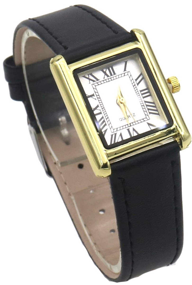 Horloge - quartz - PU band - zwart
