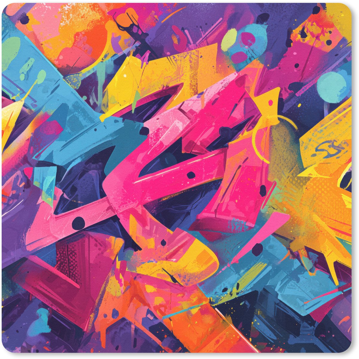 Muismat 20x20 cm - Mousepad Abstract - Vormen - Kleurrijk - Muismatten