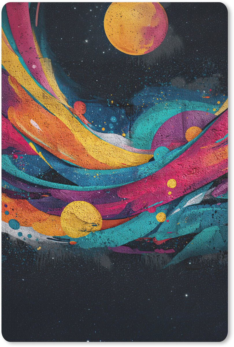 Muismat 18x27 cm - Mousepad Banen - Golven - Kleurrijk - Abstract - Muismatten
