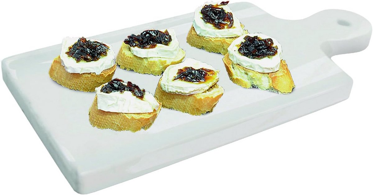 Wit Porseleinen Serveerschaal voor Snacks en Hapjes - Elegante Taart- en Borrelplank