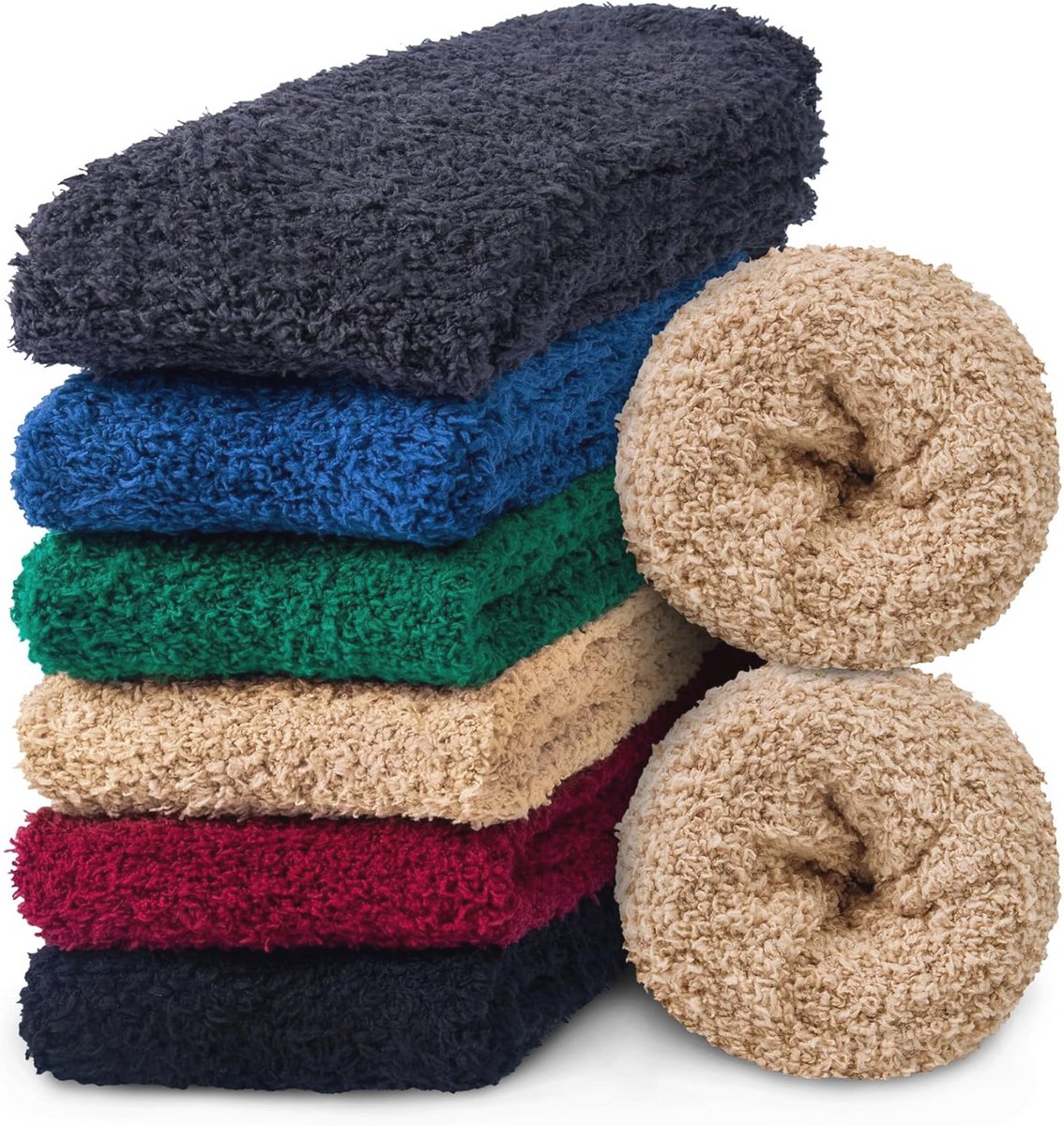 Warme Fuzzy Sokken voor Heren - 6 Paar Pluizige Slippersokken