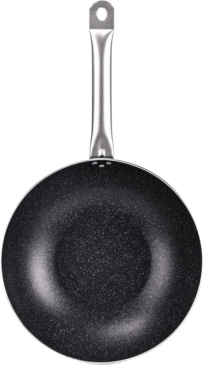 Wok met antiaanbaklaag 30 cm - RVS handgrepen - Hoogwaardige kwaliteit voor gezond koken