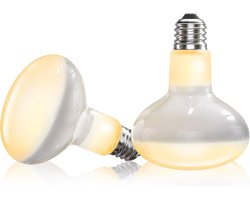 100W Warmtelamp voor Reptielen - UVA Terrariumverlichting Dimbaar 3000K - 2-Pack