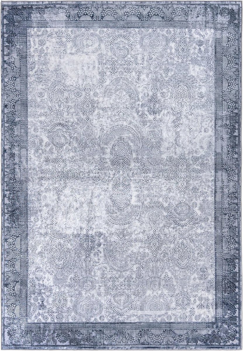 Vintage Tapijt Grijs 80x150 cm - Elegant en Allergievriendelijk - Geschikt voor Vloerverwa