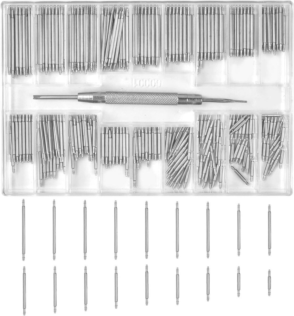 360Pcs Horloge Veerpen Set - Universele Horloge Band Pins en Link Verwijder Tool voor Horloge Reparatie