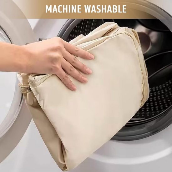 Ruimtebesparende comprimerende organizer voor dekbedden en kledingopslag - Opbergtas (beige, L + XL) — afbeelding 3