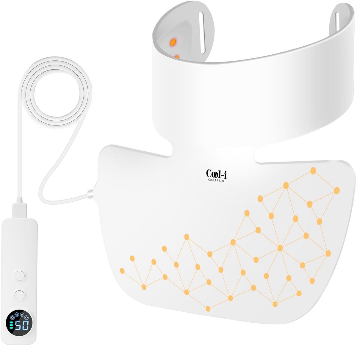 Led-halsmasker met 660 nm rood licht en 850 nm infrarood voor anti-aging en stralende huid