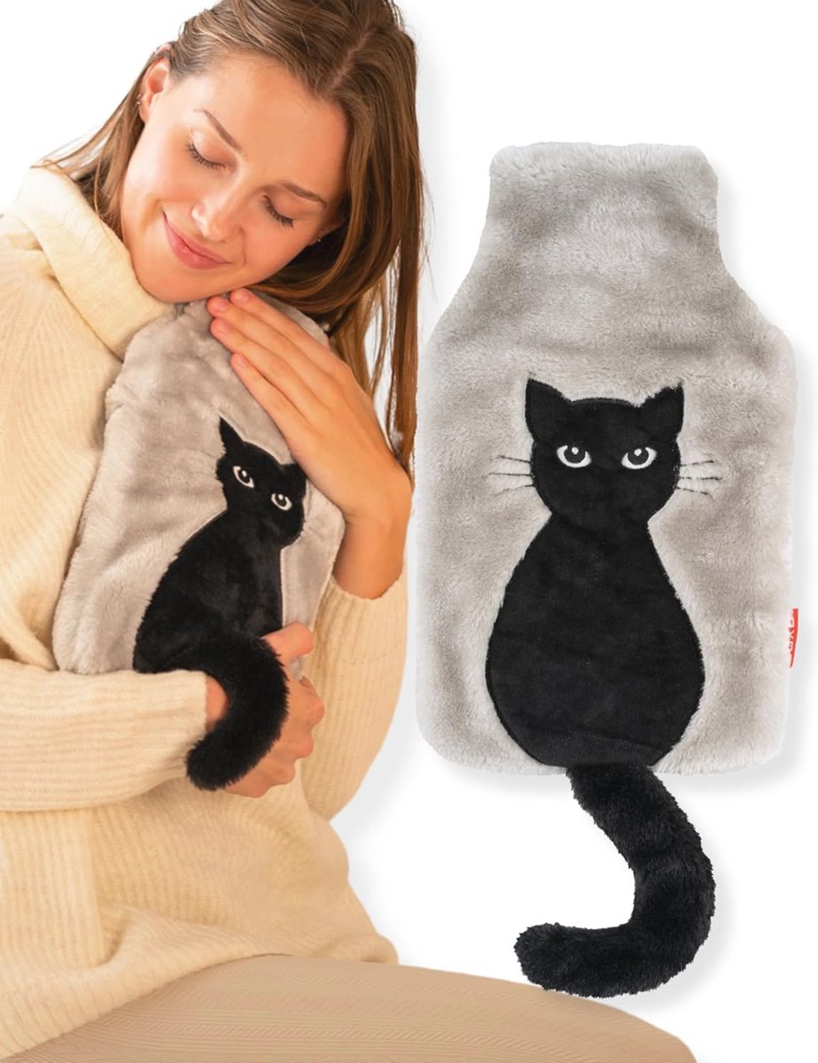 Zachte Warmwaterkruik met Kattenstaart - Perfecte Cadeau Ideaal voor Koude Dagen