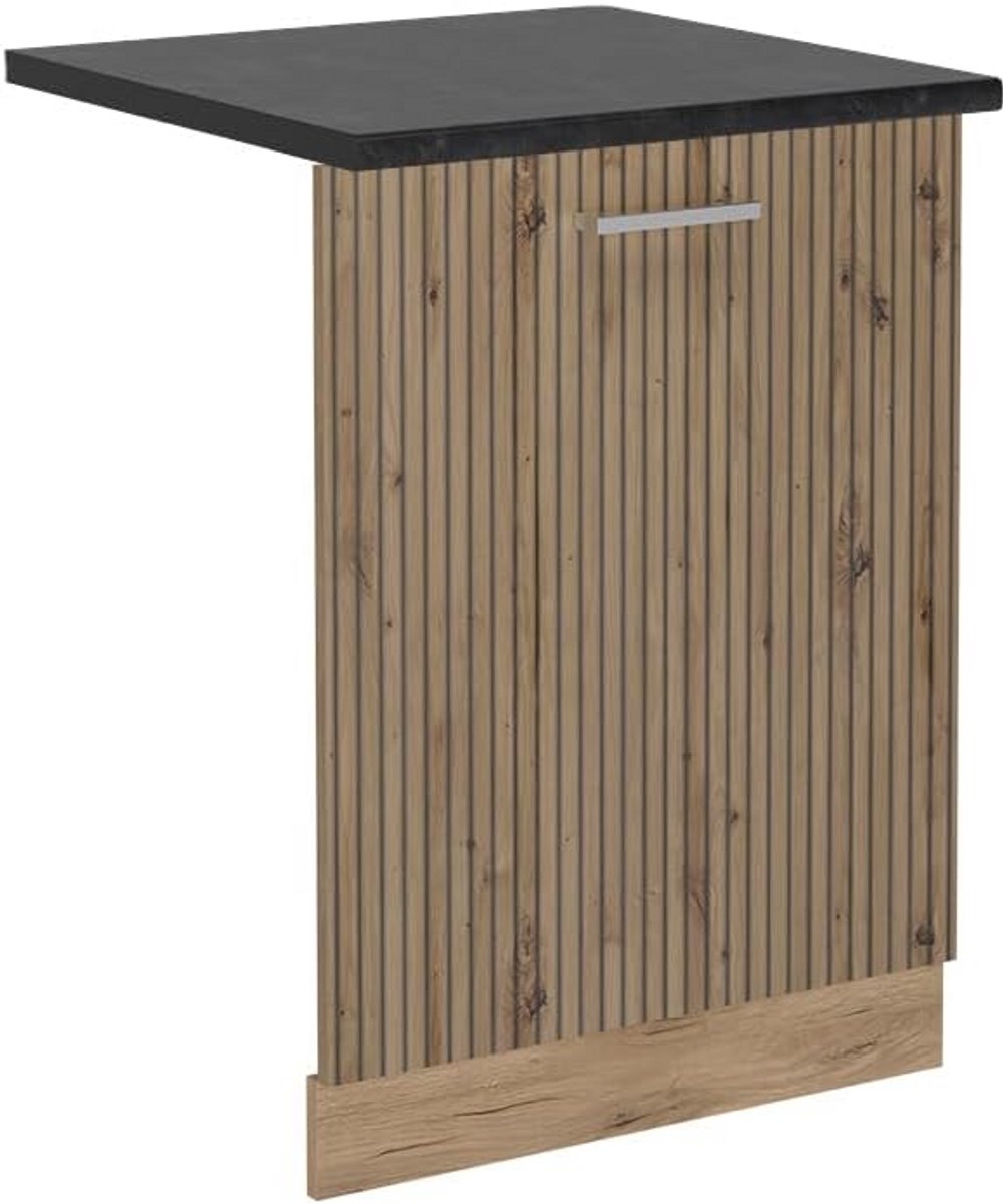 Elegante inbouw vaatwasser frontdeur in Artisan eik 60 cm AP antraciet
