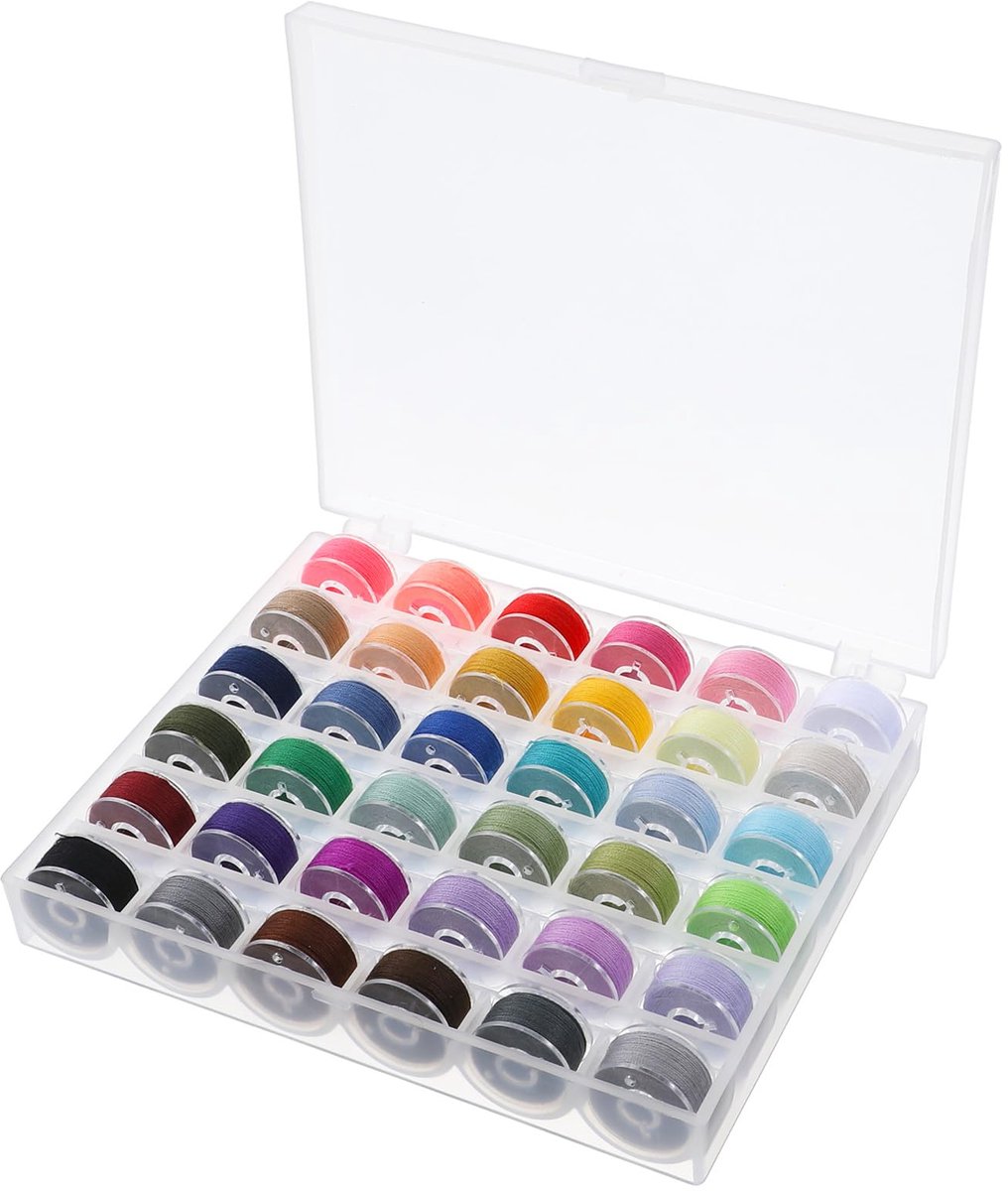 IMPERATORIS® Naaigaren voor Naaimachine – Naaigaren Set / Naai Garen – Garen Set in Naaigarenbox – Naaigaren Box / Doos – Naaigaren Kit – Complete Naai Set - Set van 36 verschillende kleuren