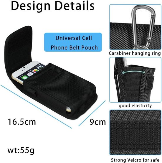 Telefoonhouder Voor Riem – Verticale Cliphoes Met Karabijnhaak, Beschermhoes Voor Smartphone, Outdoor & Wandelen