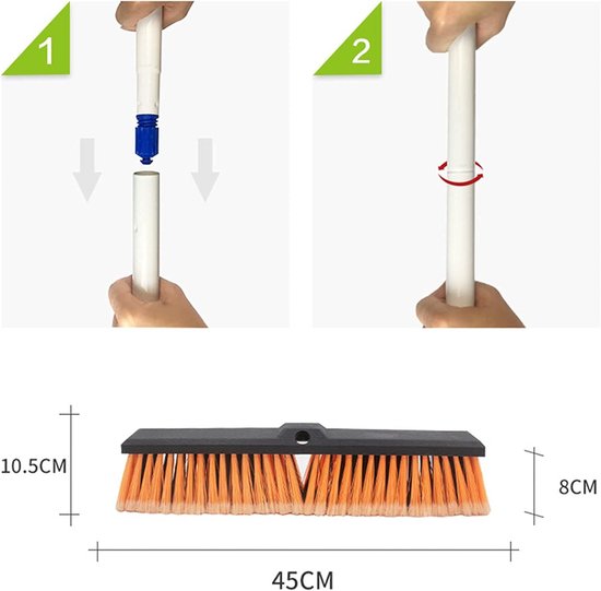 Zware Duwveegmachine met Stijve Borstels - 45 cm Breed voor Tuin en Terras van Merkloos	 — afbeelding 5