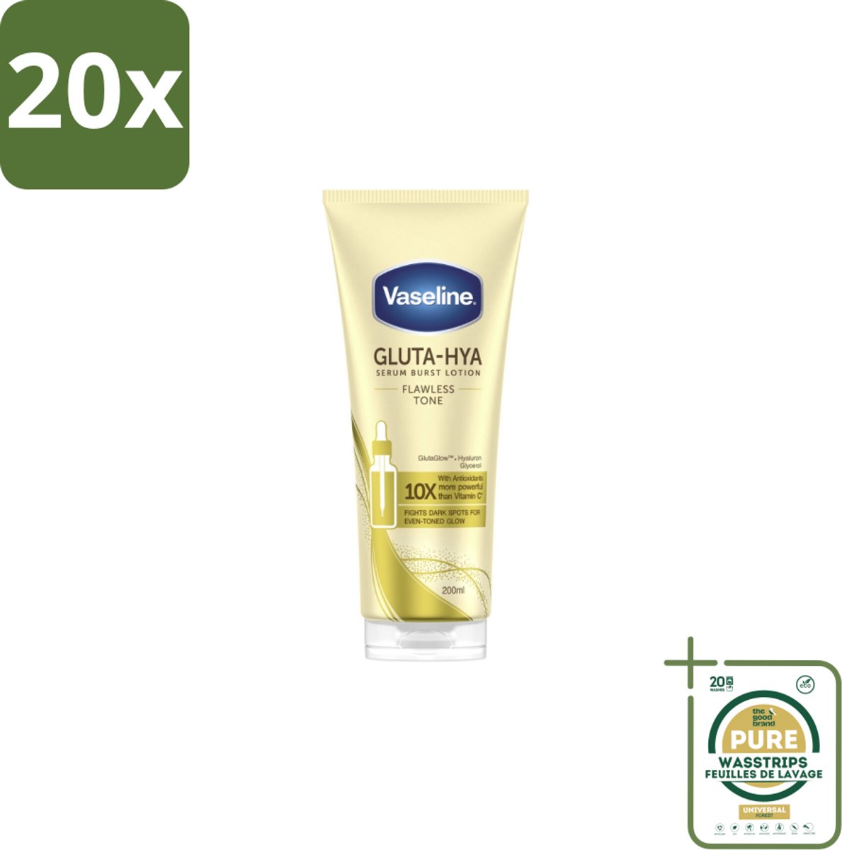 20 x Vaseline – Gluta-Hya Serum – Flawless Glow – 200 ml - Grootverpakking - Koffiezetapparaat
