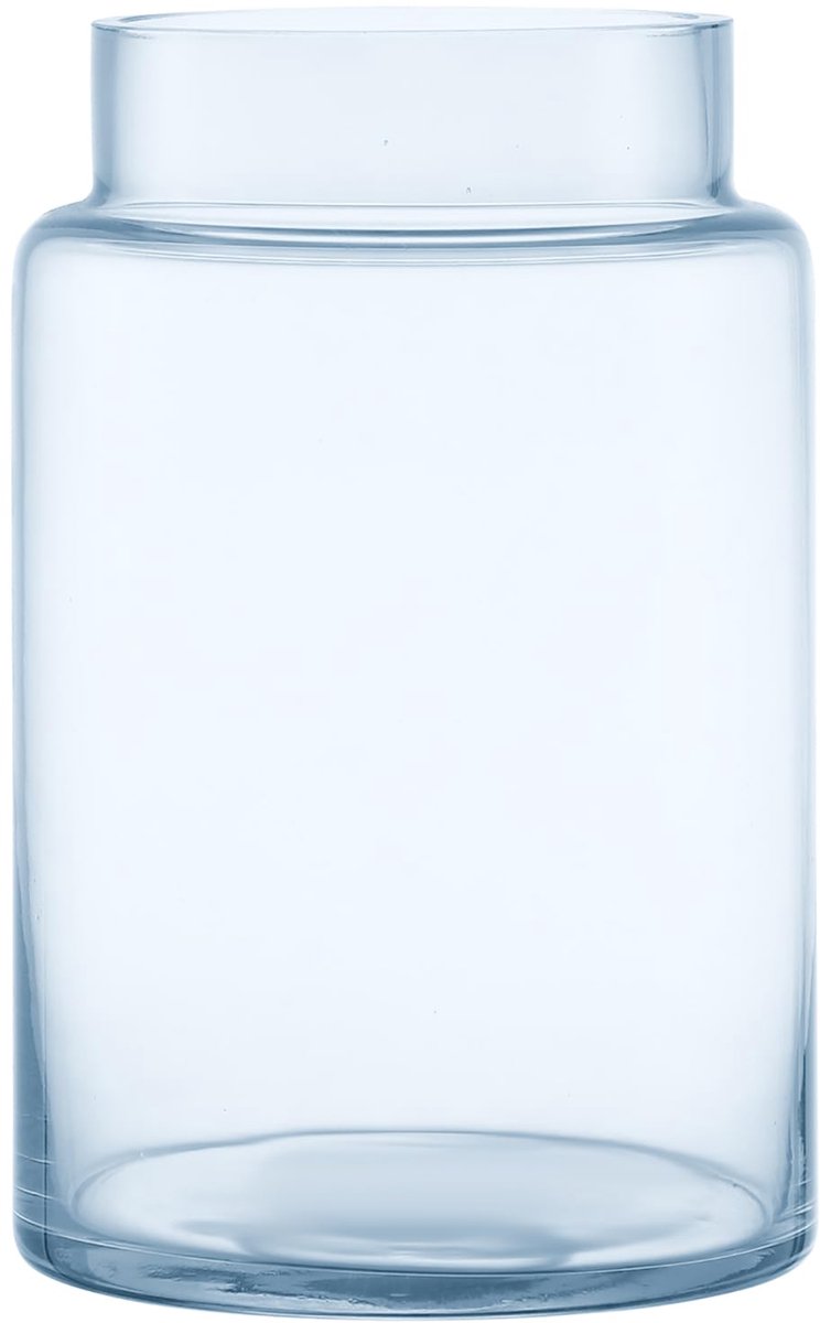 IMPERATORIS® Glazen Vazen / Glazen Flessen – Mini Decoratieve Vaas Flesjes – Helder Glas – Inclusief Strik – 15 x 15 x 23 cm – Blauw