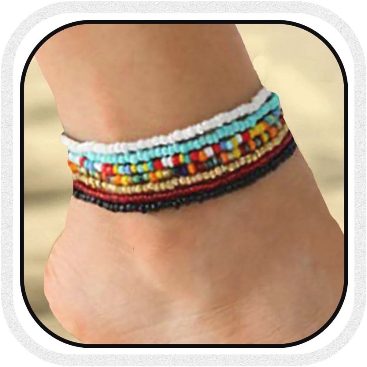 Boho Gelaagde Enkelbandje voor Dames - Modieuze Strandvoetketting