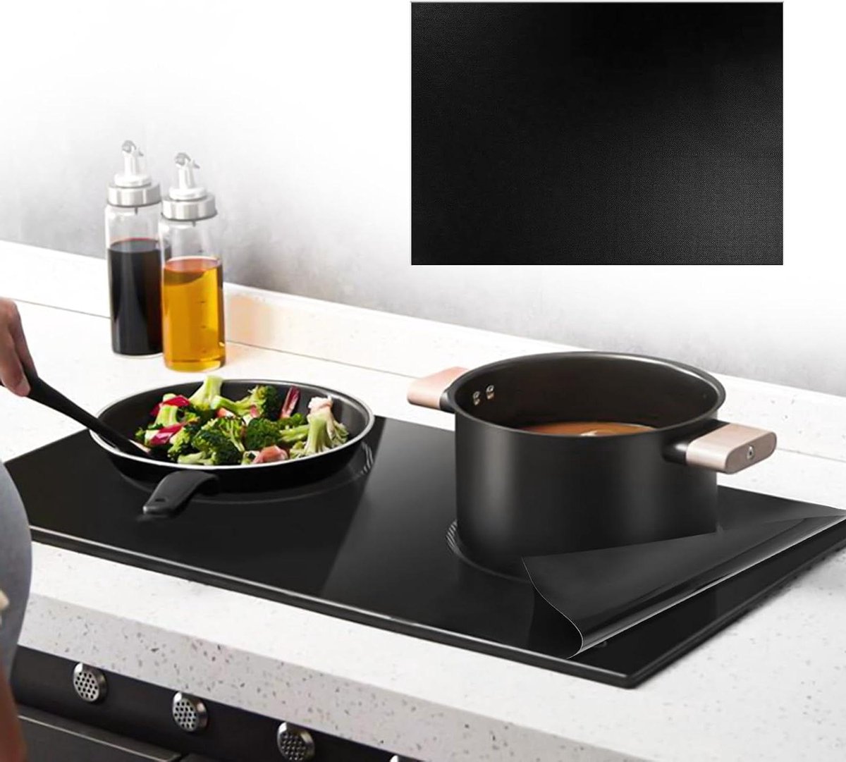 Allecta - Silicone inductiebeschermingsmat voor inductiekookplaat, groot formaat, 61 x 52 cm
