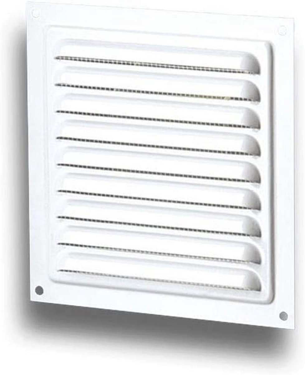 Ventilatie Rooster - Woonhuis Ventilatie - Lucht Circulatie - Insectenwerend - 200x200mm - Wit