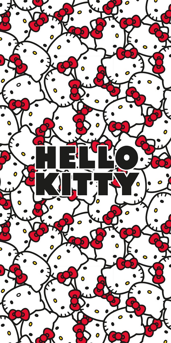 Hello Kitty Strandlaken Strik - 70 x 140 cm - Katoen