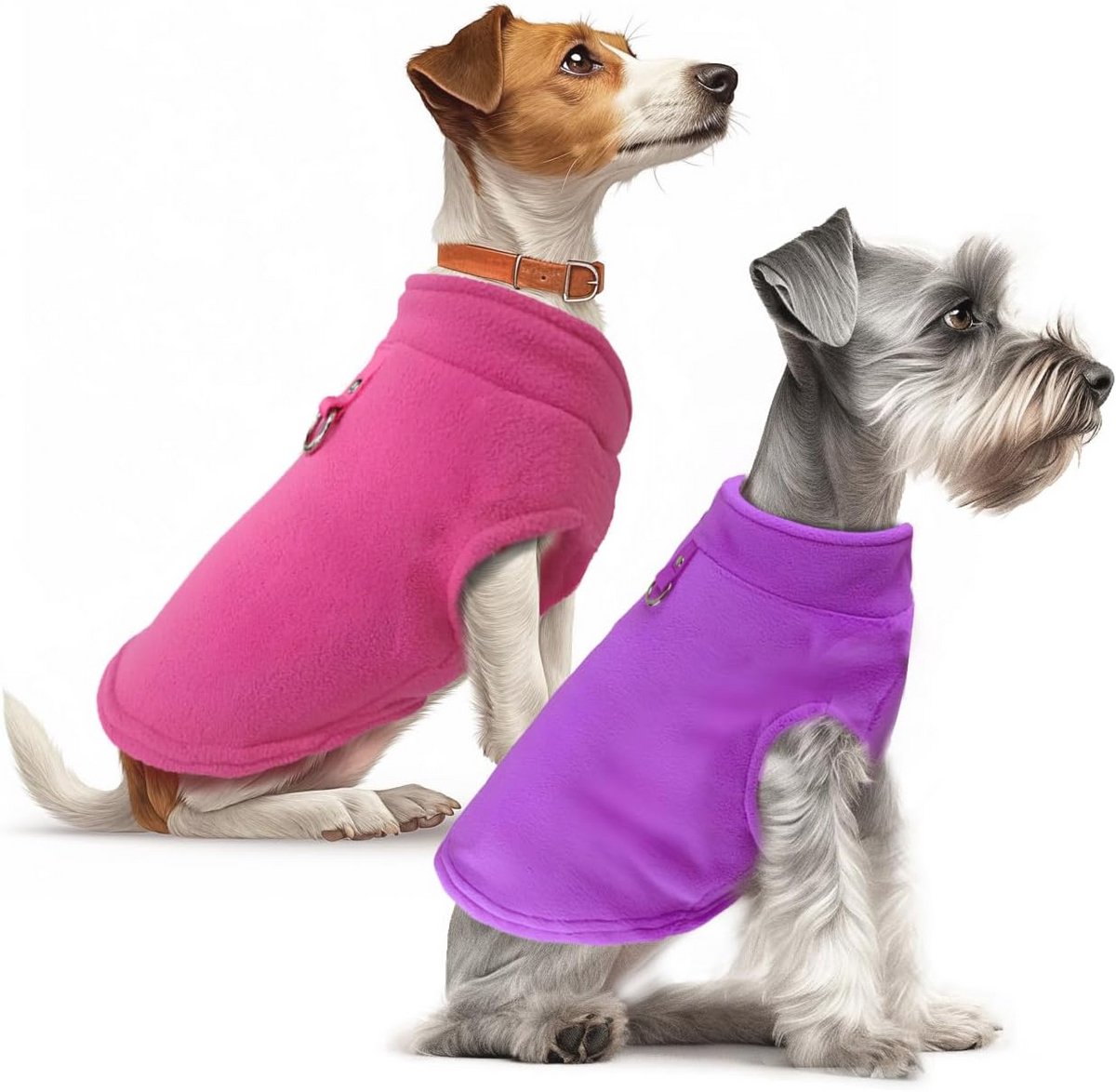 Warm en Zacht Set van 2 Hondentruien - Fleece Winterjas voor Kleine Honden en Katten