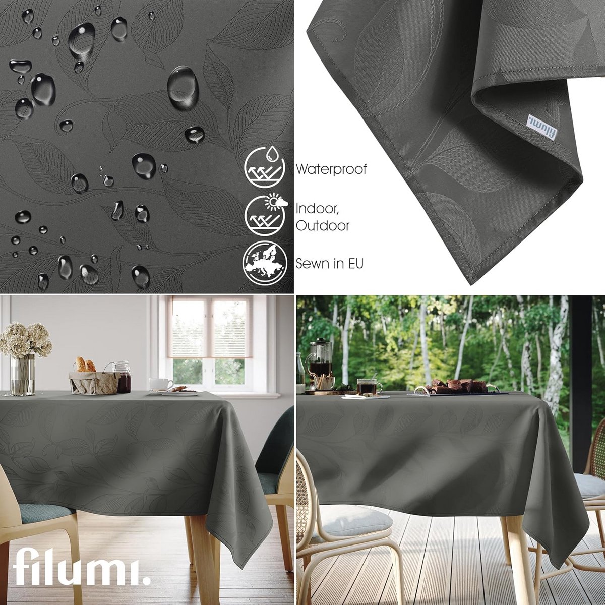 Beige Tafelkleed 100 x 100 cm - Afwasbaar voor Binnen & Buiten - Geometrisch Zigzagpatroon