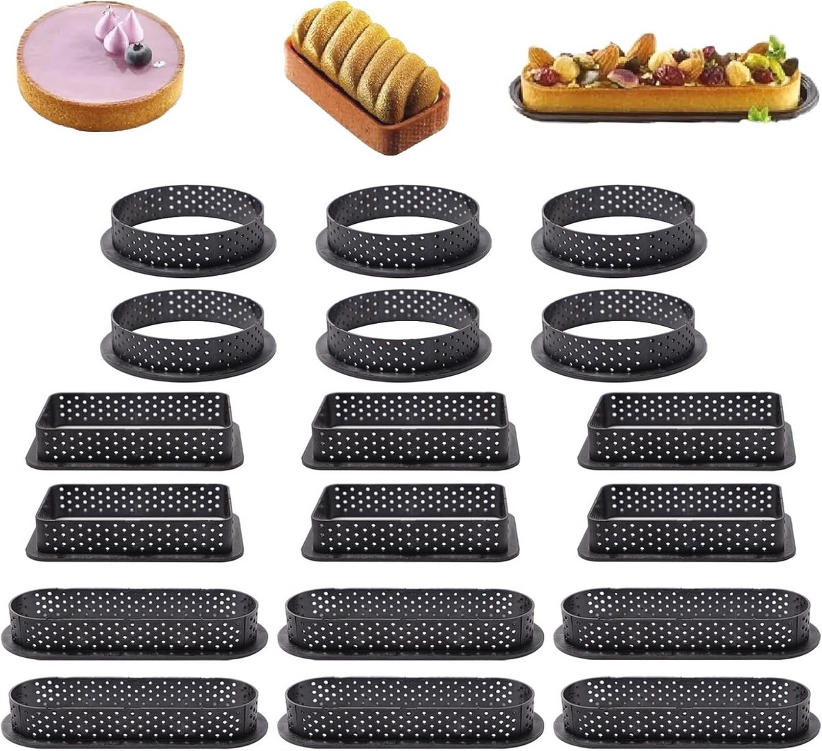 Geperforeerde Mousse Tartelette Vormpjes voor Desserts - 12 Stuks