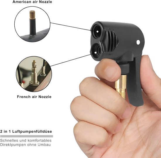 Bandenluchtpomp voor auto, motor en fiets - Autoflow, hefboom-stekker, autoventieladapter — afbeelding 5