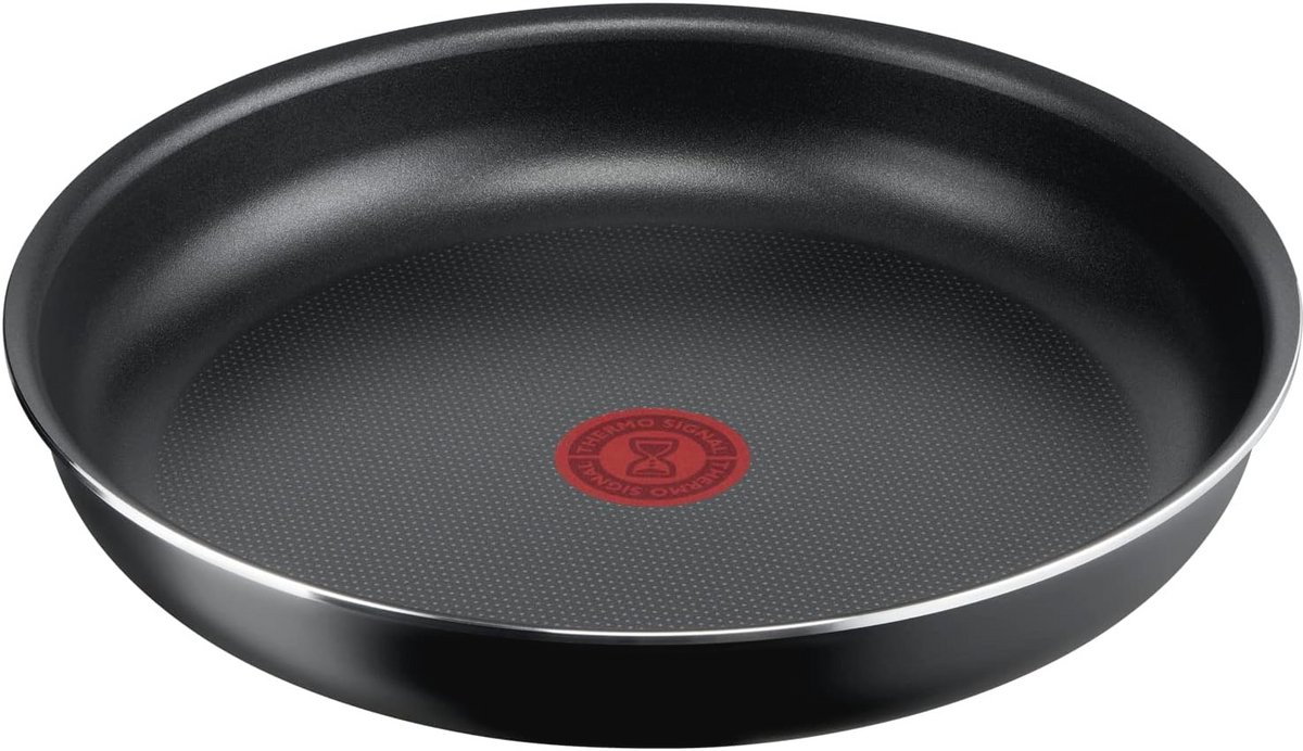 Aluminium Antiaanbakpan 22 cm met Afneembare Handgreep en Thermosignaal