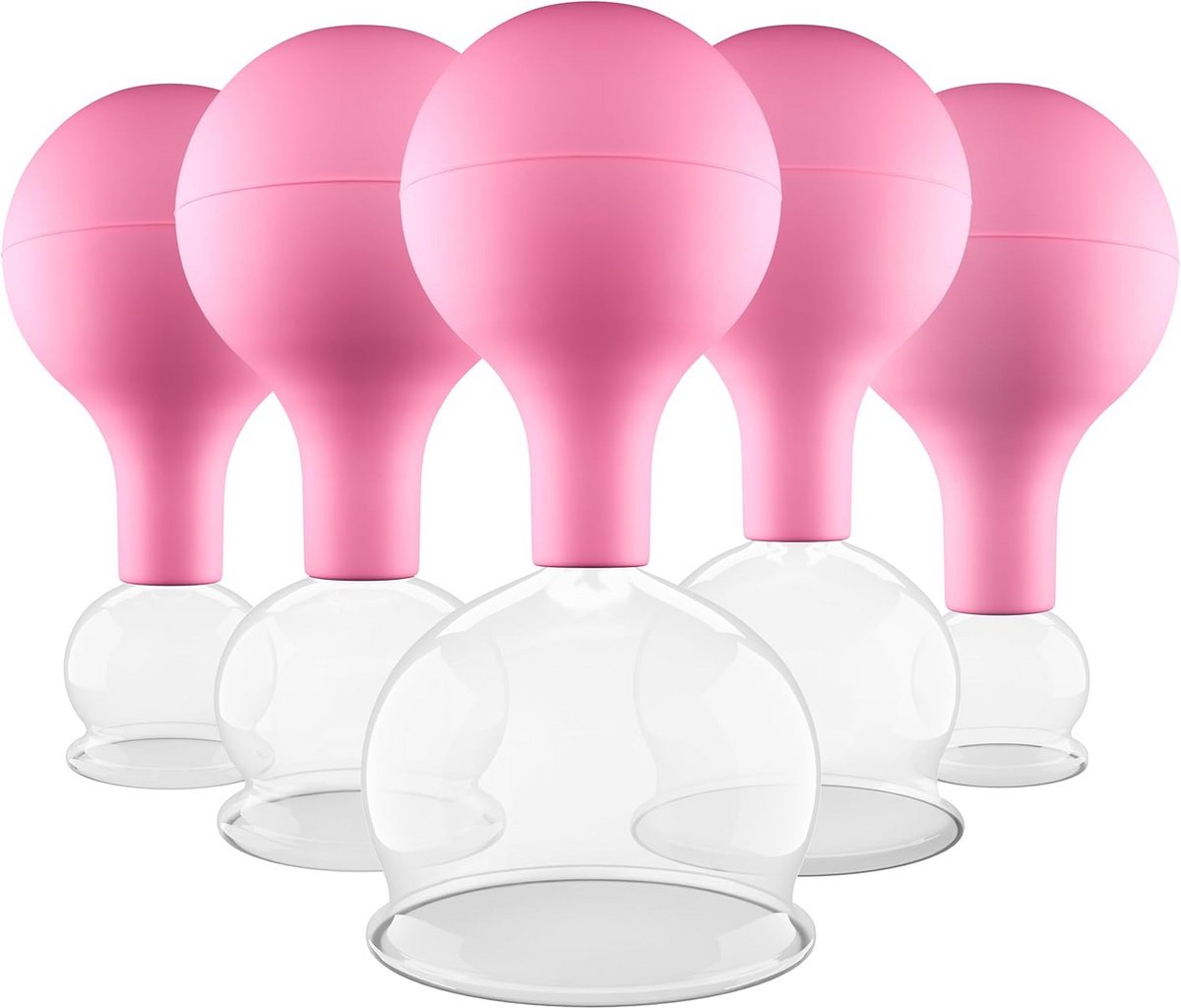 Cupping glazen set - Professionele cupping glazen voor massage - Hoog zuigvermogen - Roze