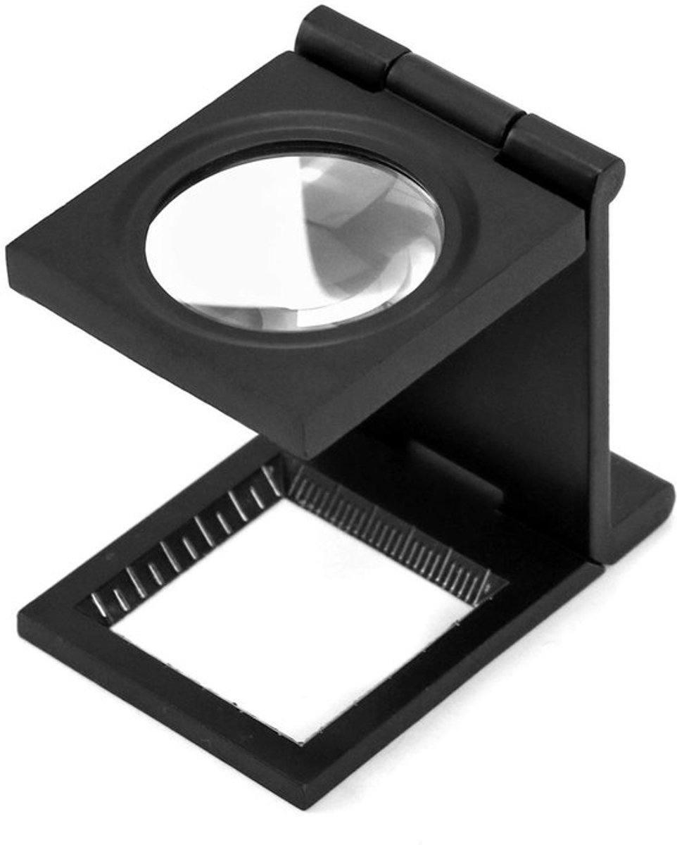 KARZO - mini-vouwloep, 10X schermloep met liniaal, metalen draadteller voor solderen, naaien, lezen, textiel