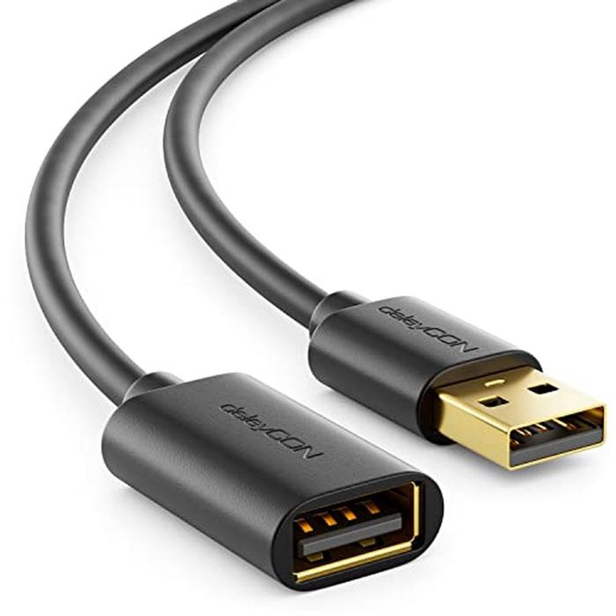 1m USB 2.0 High-Speed Verlengkabel A Stekker naar A Aansluiting - Zwart