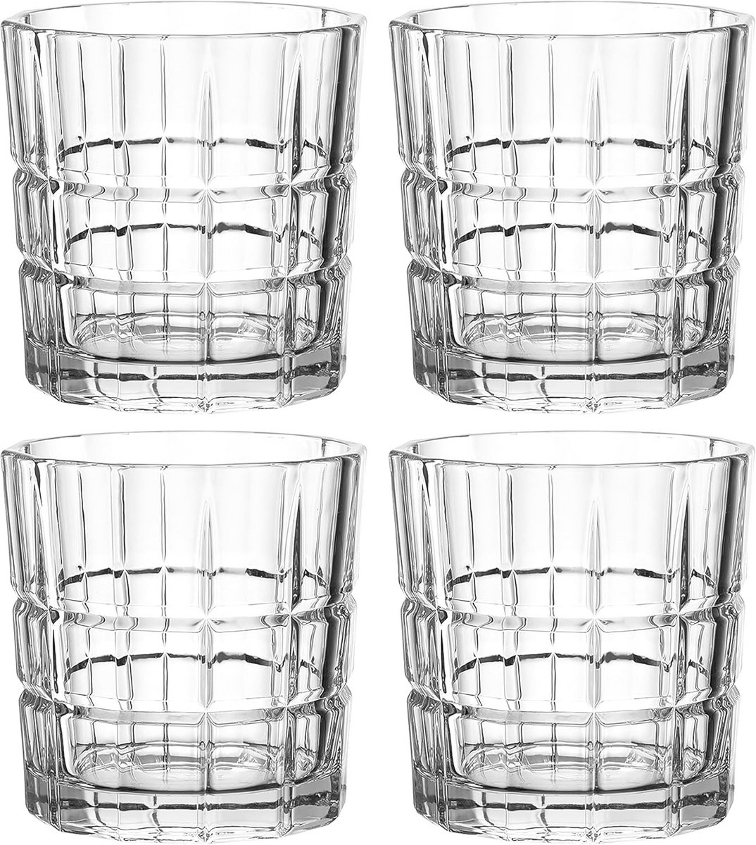 Set van 4 Vaatwasserbestendige Slijping Waterglazen - Schokbestendige Drinkglazen 360 ml