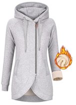 Damesjas met Capuchon en Ritssluiting – Fleecejack voor Herfst en Winter