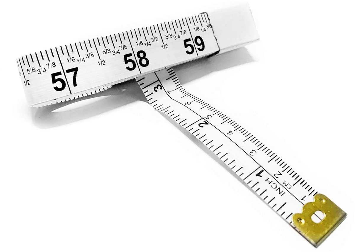 Veelzijdig Meetlint 60 Inch - Dubbelzijdig met Fractionele Inches en Millimeters