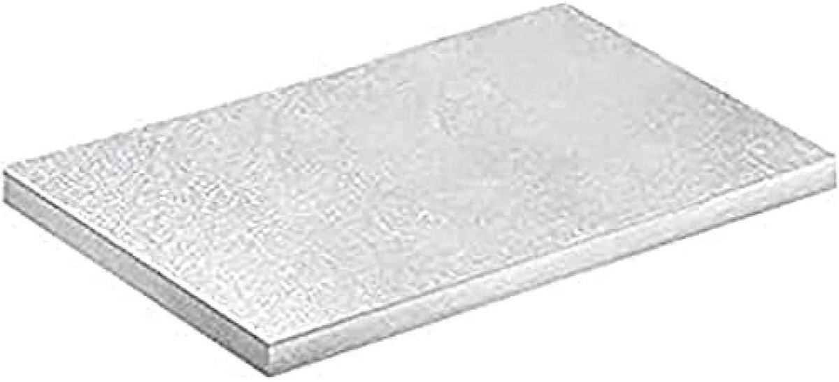 Rechthoekige taartbodem 30 x 25 cm - stevige zilveren taartplaat van karton