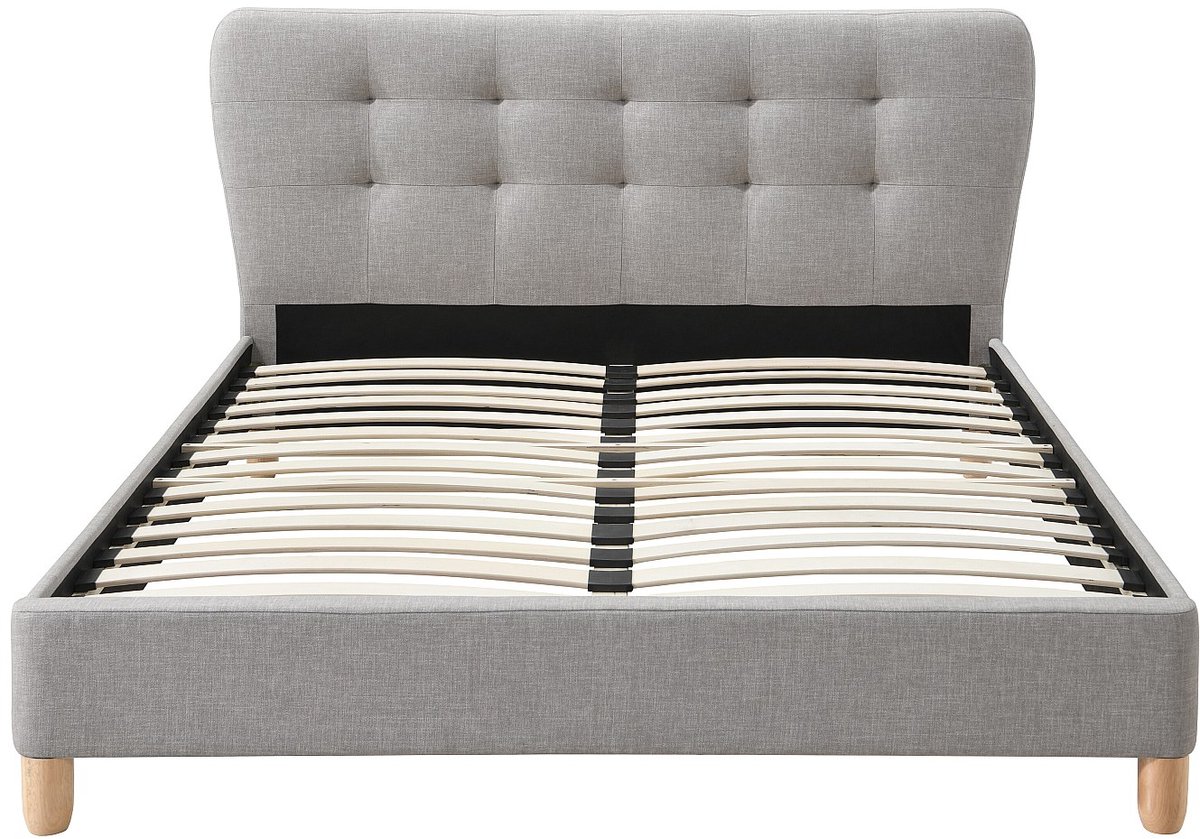 Vente-unique Bedframe stof grijs 140 x 190 cm