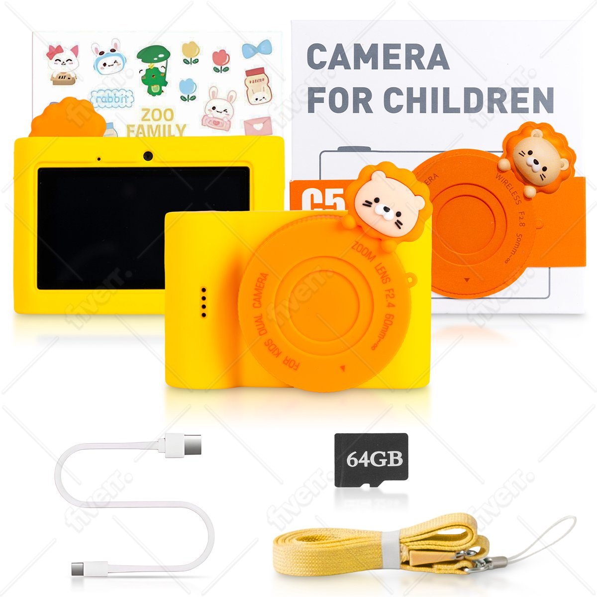 Snapling Touch Kindercamera - Groot 3.0 Inch Touchscreen - 48MP HD - Selfie Camera - Inclusief 32GB SD Kaart & Beschermhoes - fototoestel - Cadeau Kind 4 t/m 12 jaar