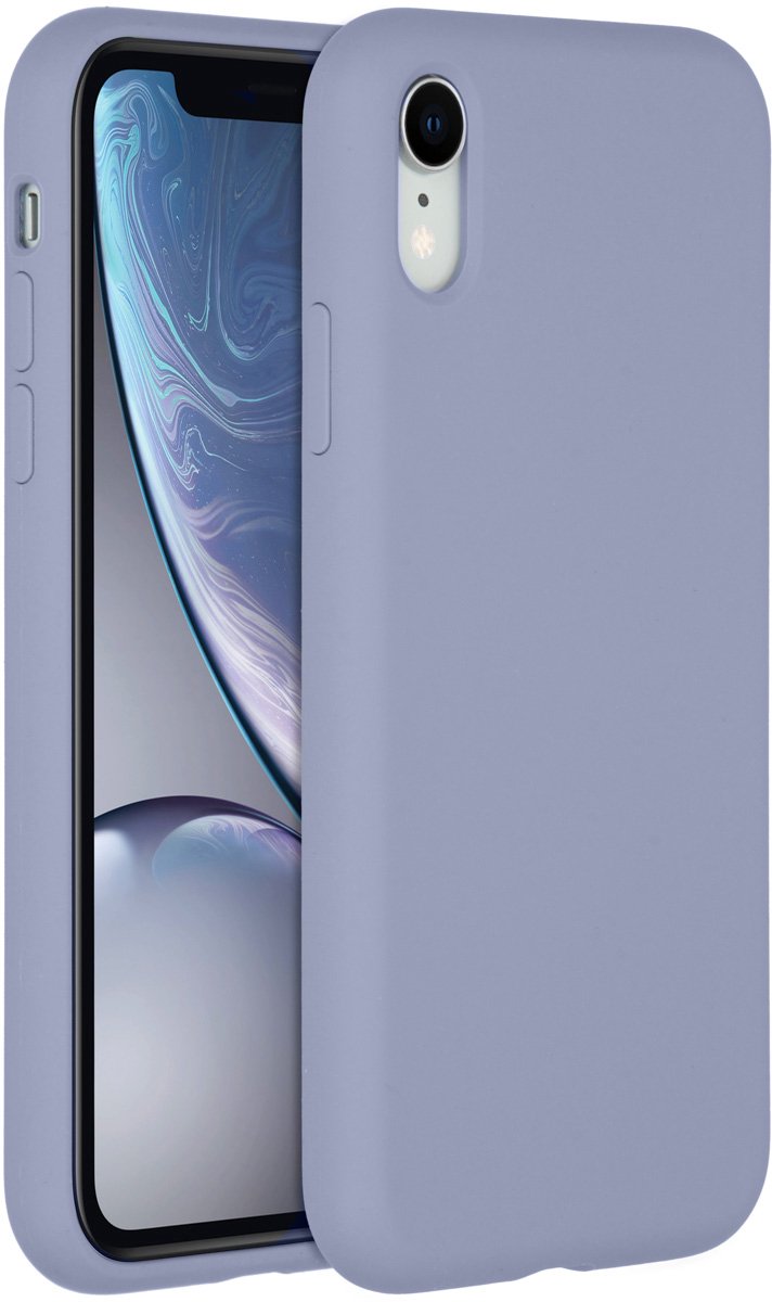 Accezz Hoesje - Geschikt voor Apple iPhone XR - Liquid Silicone Backcover - Lavender Gray